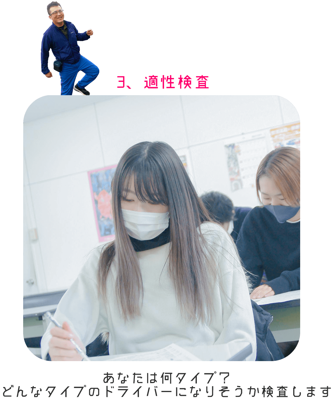 ３．適性検査　あなたは何タイプ？どんなタイプのドライバーになりそうか検査します